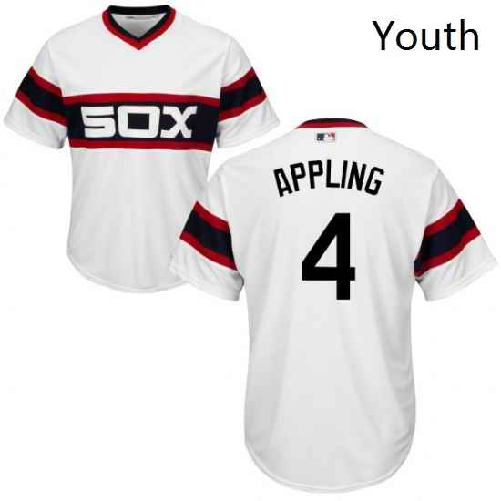 Youth Majestic Chicago White Sox 4 Luke Appling Replica White 2013 Alternate Home Cool Base MLB Jersey